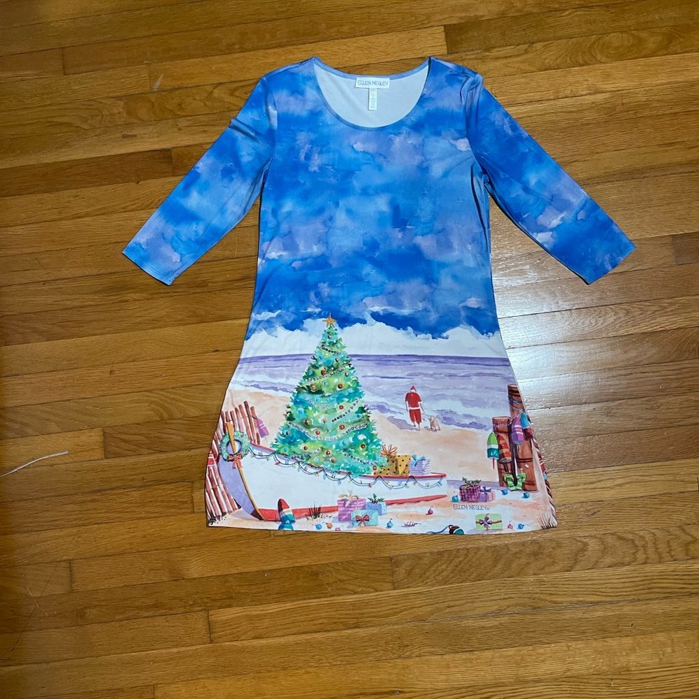 Leoma Lovegrove Christmas Print 3/4 sleeve Size Small